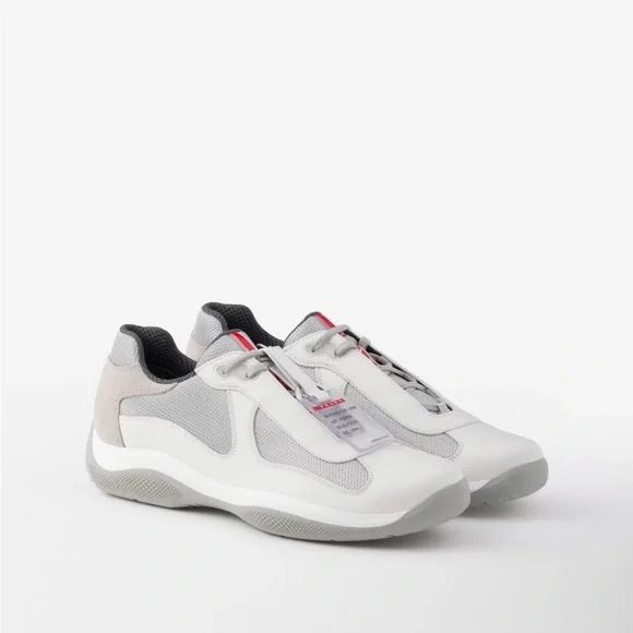 Prada American Cup Original White and Gray Sneakers - Picture 3 of 6
